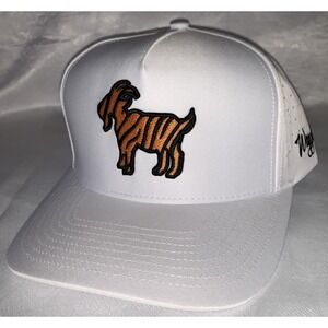 Waggle The Goat Hat White SnapBack Golf Hat Tiger NEW